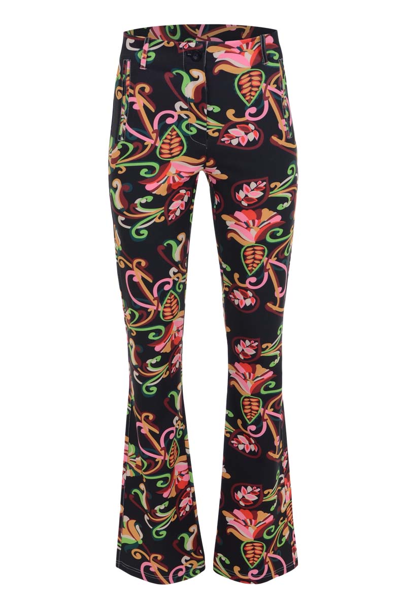 Flared jeans in mooie prints