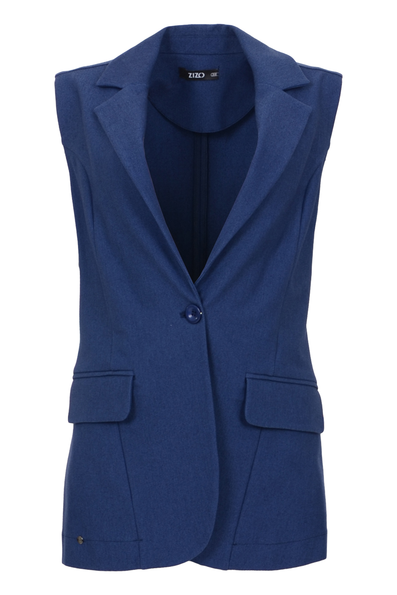 Mouwloze blazer in luxe  twill lycra 
