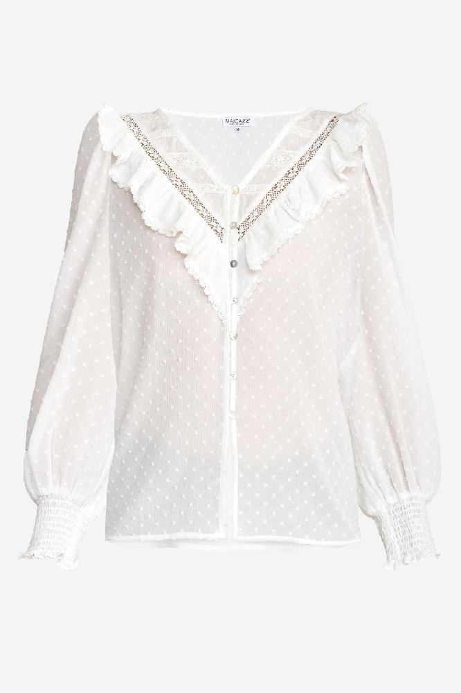 Blouse Jasmin vrouwelijk kant V-hals summer Drop8