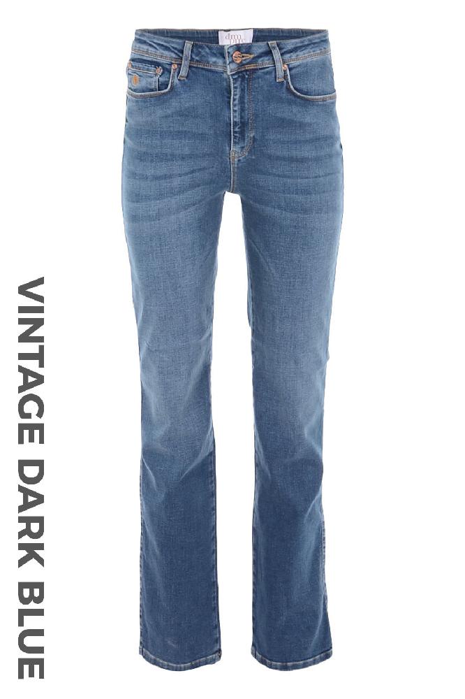 High-rise straight fitted jeans