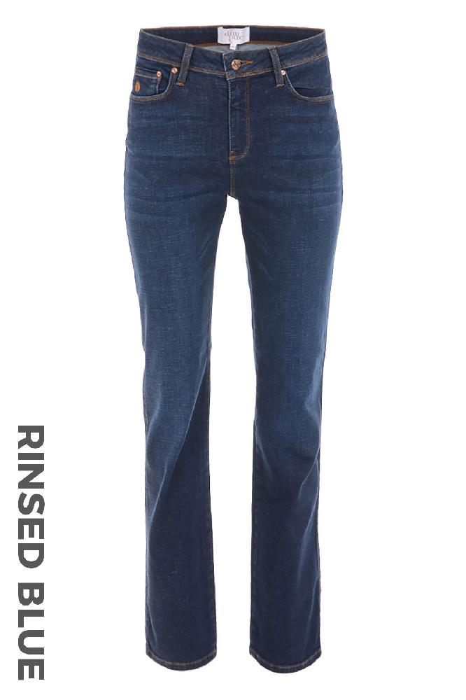 High-rise straight fitted jeans