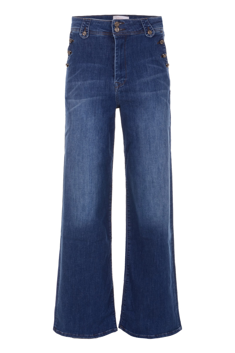 High-rise wide-leg fitted jeans L34.