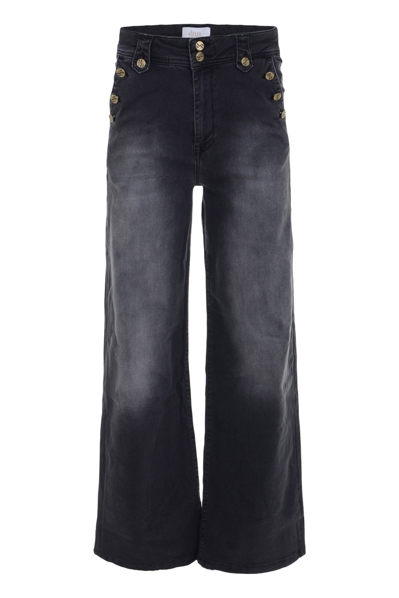 High-rise wide-leg fitted jeans L34.